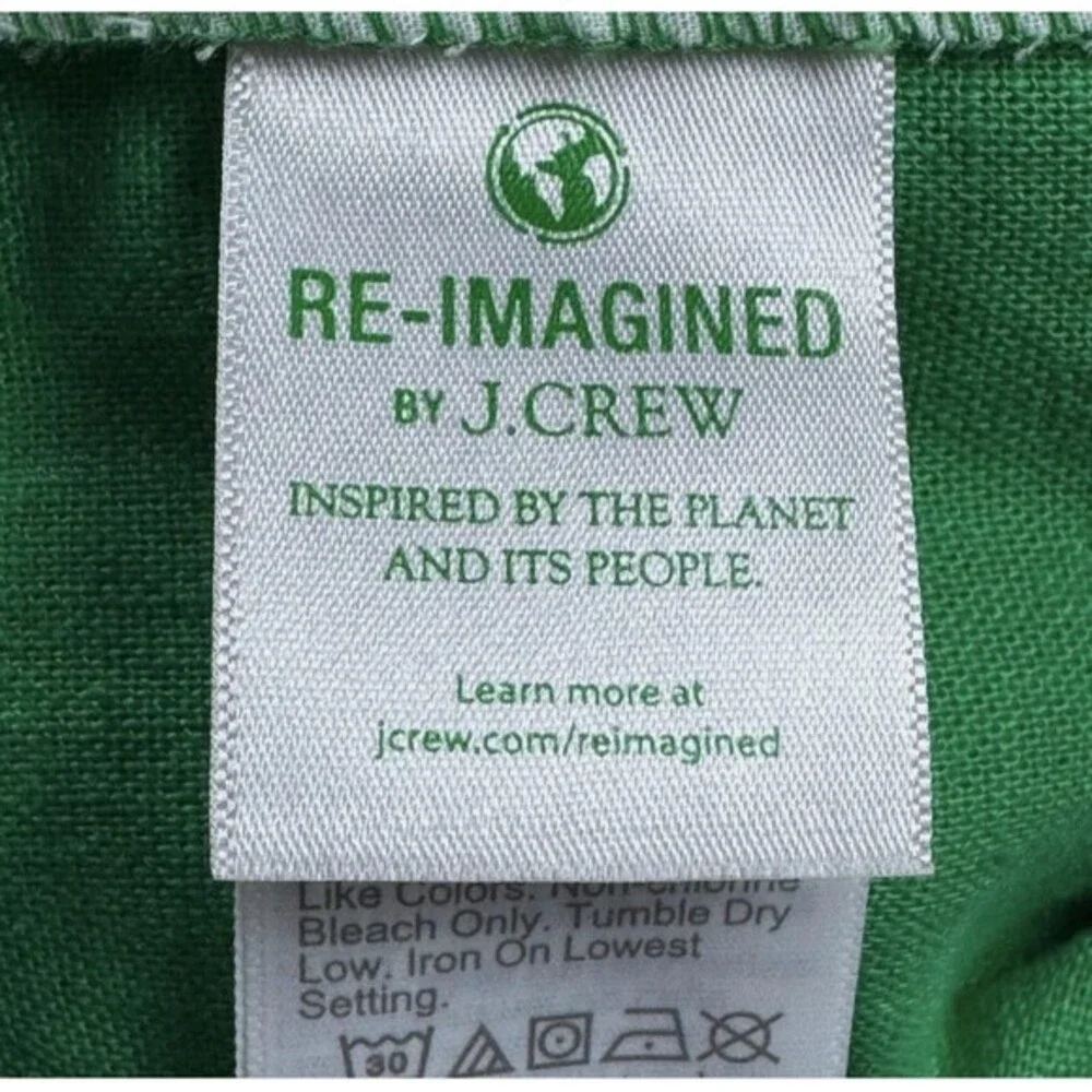 J Crew Shorts Womens 8 Green‎ Scalloped Hem Linen Cotton Blend Summer SU21